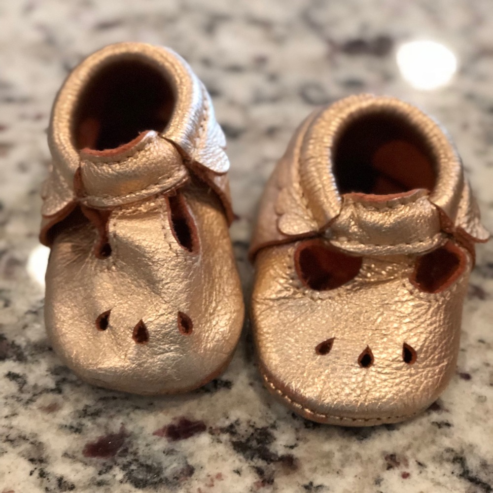Freshly Picked Rose Gold Mary Janes (Size 2)